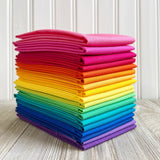 Kona Cotton Fat Eighth Bundle Rainbow Colorway