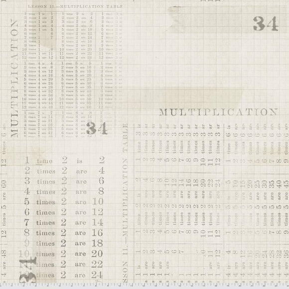 Monochrome, Multiplication Table, Parchment