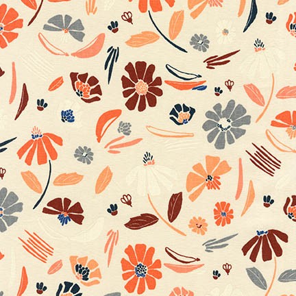 Forage Canvas, Floral, Champagne